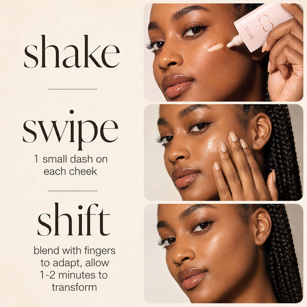 CC color-correcting tinted serum+SPF 30 mineral setting powder