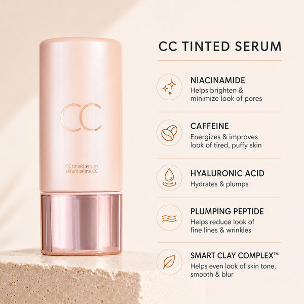 CC color-correcting tinted serum+SPF 30 mineral setting powder