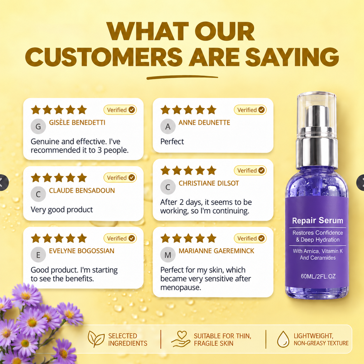 Bruise Reduction Derma Restore Serum With Arnica, Vitamin K & Ceramides